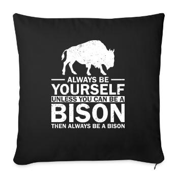 Bison Büffel Yellowstone Park - Sofakissenbezug 45 x 45 cm - Schwarz - Vorne