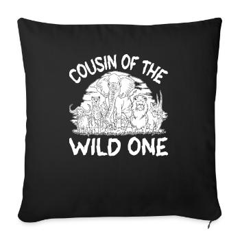Safari Wildlife Africa le Grand 5 Zoologie - Housse de coussin décorative 45 x 45 cm - noir - Devant