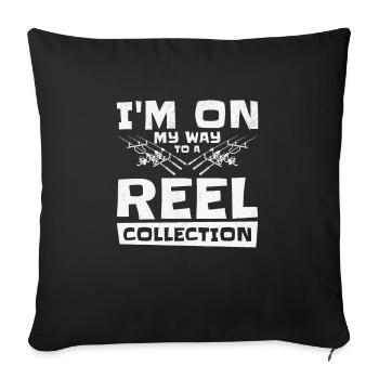 Je suis en route pour un passe-temps de pêche avec - Housse de coussin décorative 45 x 45 cm - noir - Devant