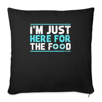 Je suis juste ici pour la croisière gastronomique - Housse de coussin décorative 45 x 45 cm - noir - Devant