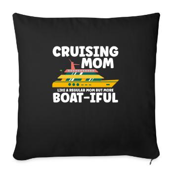 Kreuzfahrt Mom like A Normal Mom But Boat-iful - Sofakissenbezug 45 x 45 cm - Schwarz - Vorne