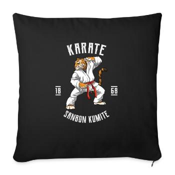 Karate Tiger - Karate Japanische Kampfkunst - Sofakissenbezug 45 x 45 cm - Schwarz - Vorne