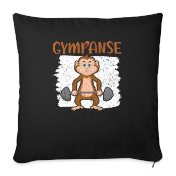 Gympanse Chimpanzé Singe Animal Zookeeper - Housse de coussin décorative 45 x 45 cm - noir - Devant