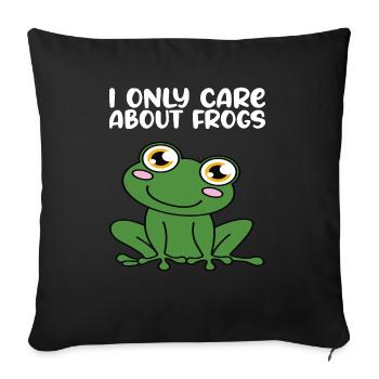 Je ne m’intéresse qu’aux grenouilles - Housse de coussin décorative 45 x 45 cm - noir - Devant