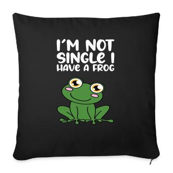 Je ne suis pas célibataire, j’ai une grenouille - Housse de coussin décorative 45 x 45 cm - noir - Devant