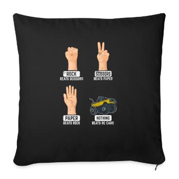 Rock Paper Scissors Nothing Bears RC Cars Remote C - Sofa pillowcase 17,3'' x 17,3'' (45 x 45 cm) - black - Front