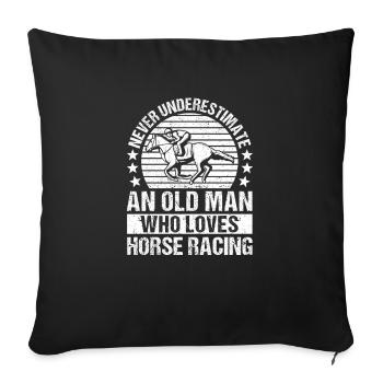 Riding Underestimate never an old man - Sofa pillowcase 17,3'' x 17,3'' (45 x 45 cm) - black - Front