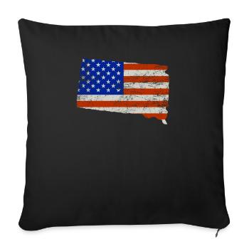 South Dakota Home Usa flag gift - Sofa pillowcase 17,3'' x 17,3'' (45 x 45 cm) - black - Front