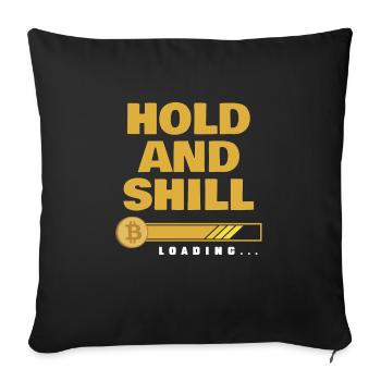 Lustiges Bitcoin und Kryptowährung Investor HODL - Sofakissenbezug 45 x 45 cm - Schwarz - Vorne