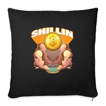 Lustiges Bitcoin und Kryptowährung Investor HODL - Sofakissenbezug 45 x 45 cm - Schwarz - Vorne