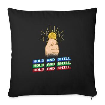 Lustiges Bitcoin und Kryptowährung Investor HODL - Sofakissenbezug 45 x 45 cm - Schwarz - Vorne
