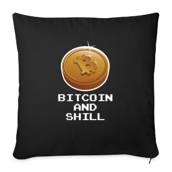 Lustiges Bitcoin und Kryptowährung Investor HODL - Sofakissenbezug 45 x 45 cm - Schwarz - Vorne