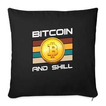 Lustiges Bitcoin und Kryptowährung Investor HODL - Sofakissenbezug 45 x 45 cm - Schwarz - Vorne