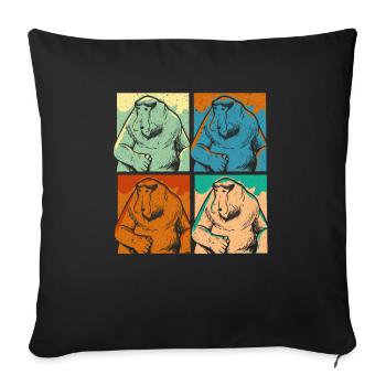 Retro Proboscis Monkey Ape Wildlife Zookeeper - Sofa pillowcase 17,3'' x 17,3'' (45 x 45 cm) - black - Front