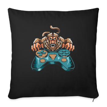 Gamer Proboscis Monkey Ape Wildlife Zookeeper - Sofa pillowcase 17,3'' x 17,3'' (45 x 45 cm) - black - Front