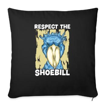 Respect The Shoebill Bird Whisperer Whalehead - Sofa pillowcase 17,3'' x 17,3'' (45 x 45 cm) - black - Front