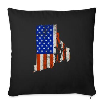 Rhode Island Home Usa flag gift - Sofa pillowcase 17,3'' x 17,3'' (45 x 45 cm) - black - Front