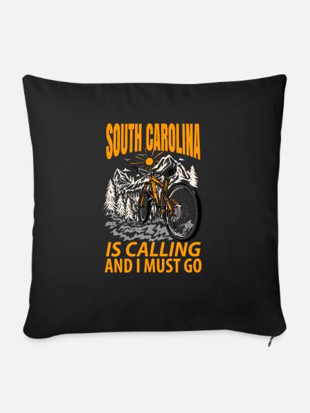 South Carolina Adventures Geschenk - Sofakissenbezug 45 x 45 cm - Schwarz