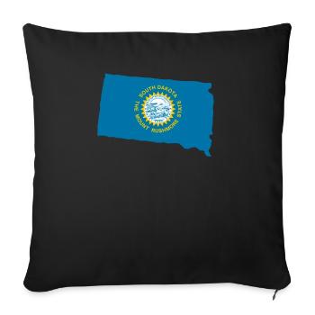 South Dakota Travel Gift - Sofa pillowcase 17,3'' x 17,3'' (45 x 45 cm) - black - Front