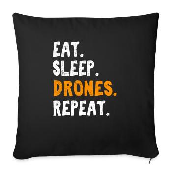 Funny Drone Pilot American Flag Flying Funny RC Qu - Sofa pillowcase 17,3'' x 17,3'' (45 x 45 cm) - black - Front