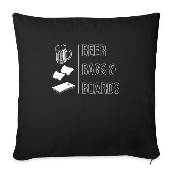 Beer Bags & Boards Shirt Gift - Sofa pillowcase 17,3'' x 17,3'' (45 x 45 cm) - black - Front