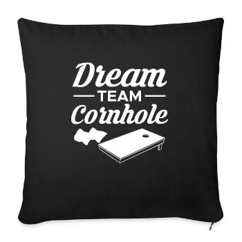 Dream Team Cornhole Shirt Geschenk - Sofakissenbezug 45 x 45 cm - Schwarz - Vorne