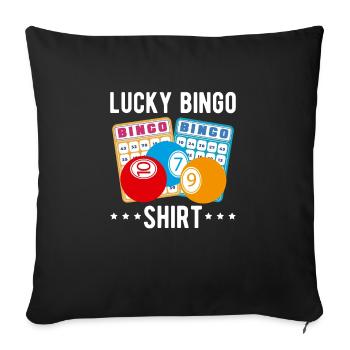 Lucky Bingo Shirt Gift - Sofa pillowcase 17,3'' x 17,3'' (45 x 45 cm) - black - Front