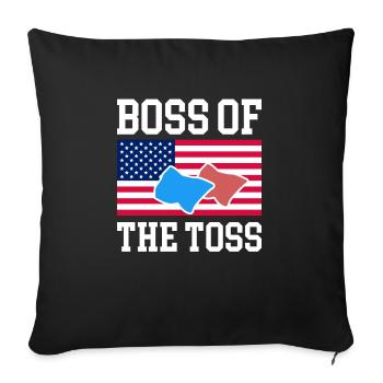 Boss Of The Toss America USA Flag Shirt - Housse de coussin décorative 45 x 45 cm - noir - Devant