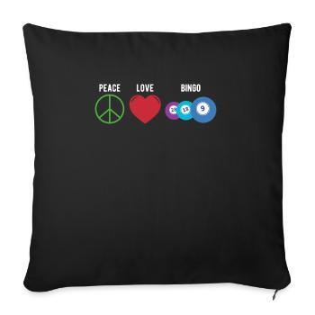 Peace Love Bingo Chemise Cadeau - Housse de coussin décorative 45 x 45 cm - noir - Devant