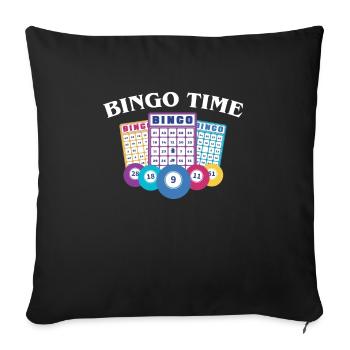 Bingo Time Shirt Gift - Sofa pillowcase 17,3'' x 17,3'' (45 x 45 cm) - black - Front