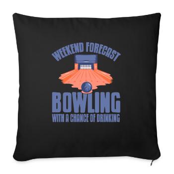 Jeu de quilles prévisionnel avec une chance de boire présent - Housse de coussin décorative 45 x 45 cm - noir - Devant