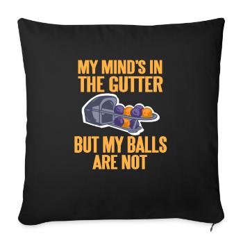 Mon est dans le caniveau mais mes couilles ne sont pas - Housse de coussin décorative 45 x 45 cm - noir - Devant