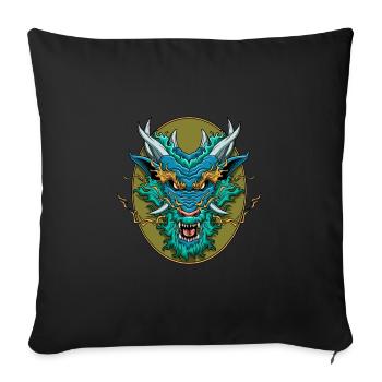 Drache-Dämon-Kreatur - Fantasy-Mythos-Kreatur - Sofakissenbezug 45 x 45 cm - Schwarz - Vorne