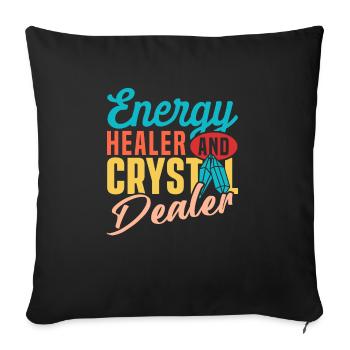Médecine énergétique Guérison Cristaux d’énergie positive - Housse de coussin décorative 45 x 45 cm - noir - Devant