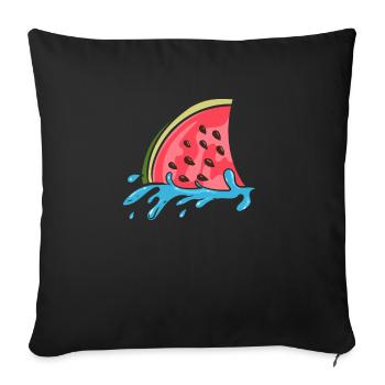 Haifischflosse als Wassermelone - Sofakissenbezug 45 x 45 cm - Schwarz - Vorne