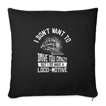 Conducteur de train Conducteur de locomotive - Housse de coussin décorative 45 x 45 cm - noir - Devant