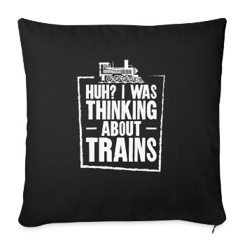 Train Locomotive Transportation Train Enthusiasts - Sofa pillowcase 17,3'' x 17,3'' (45 x 45 cm) - black - Front