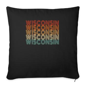 Wisconsin resident gift - Sofa pillowcase 17,3'' x 17,3'' (45 x 45 cm) - black - Front