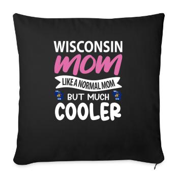 Wisconsin mother gift - Sofa pillowcase 17,3'' x 17,3'' (45 x 45 cm) - black - Front