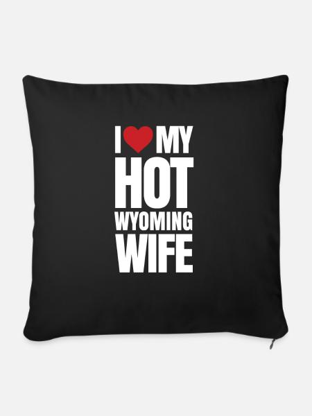 Wyoming ehefrau geschenk - Sofakissenbezug 45 x 45 cm - Schwarz
