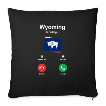 Travel Wyoming Gift - Sofa pillowcase 17,3'' x 17,3'' (45 x 45 cm) - black - Front