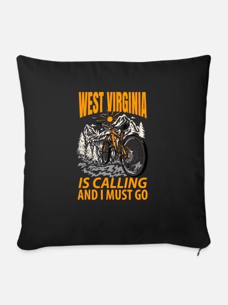 Reisendes West Virginia geschenk - Sofakissenbezug 45 x 45 cm - Schwarz