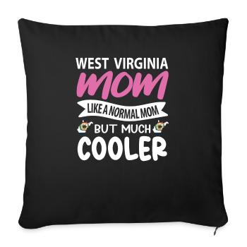 West Virginia mother gift - Sofa pillowcase 17,3'' x 17,3'' (45 x 45 cm) - black - Front