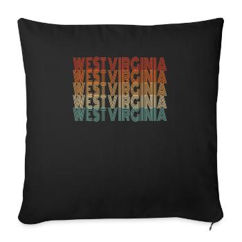 West Virginia Travels Gift - Sofa pillowcase 17,3'' x 17,3'' (45 x 45 cm) - black - Front
