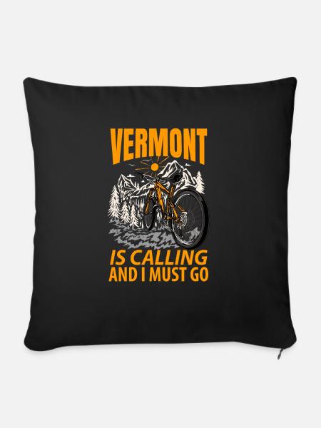 Vermont abenteurer geschenk - Sofakissenbezug 45 x 45 cm - Schwarz