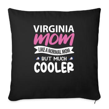 Virginia mother gift - Sofa pillowcase 17,3'' x 17,3'' (45 x 45 cm) - black - Front