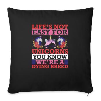 La vie n’est pas facile pour Unicorn Unicorn - Housse de coussin décorative 45 x 45 cm - noir - Devant
