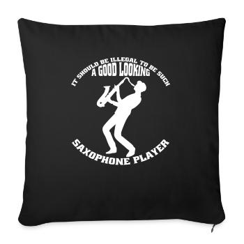Saxophone Saxophonist Instrument Saxophone Music - Sofa pillowcase 17,3'' x 17,3'' (45 x 45 cm) - black - Front