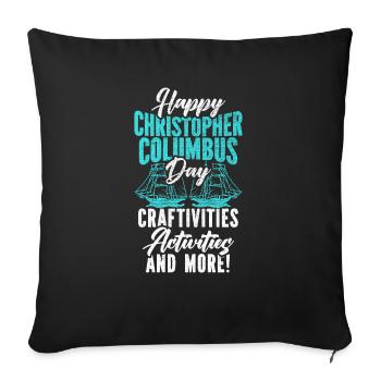 Alles Gute zum Christopher Columbus Day Italoamerikaner - Sofakissenbezug 45 x 45 cm - Schwarz - Vorne