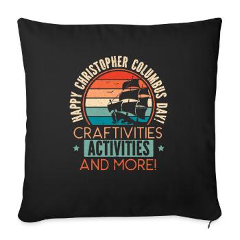 Alles Gute zum Christopher Columbus Day Italoamerikaner - Sofakissenbezug 45 x 45 cm - Schwarz - Vorne